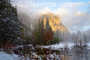 El Capitan, Yosemite, Sunset, Snow, Winter