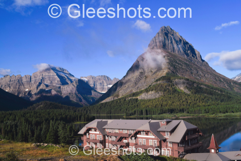 Many Glacier Hotel and Swiftcurrent Lake