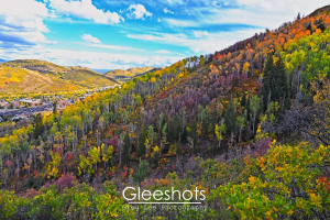 Park City Utah Fall Colors and City View, Wasatch Mountains