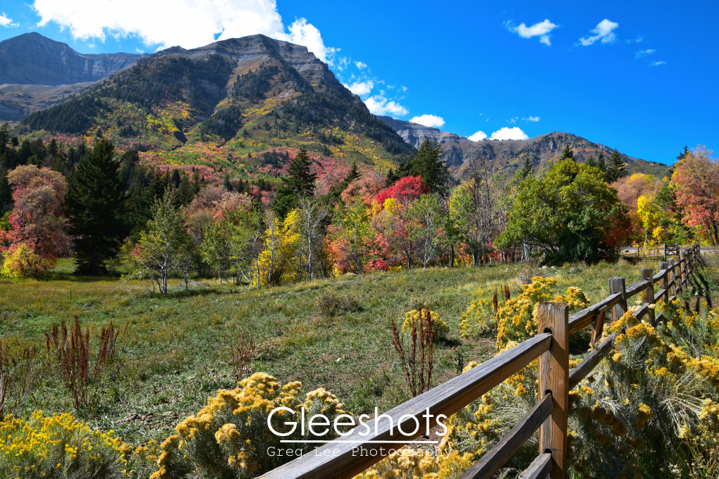 Mt Timpanogos, Fall Colors and Fence, Utah
