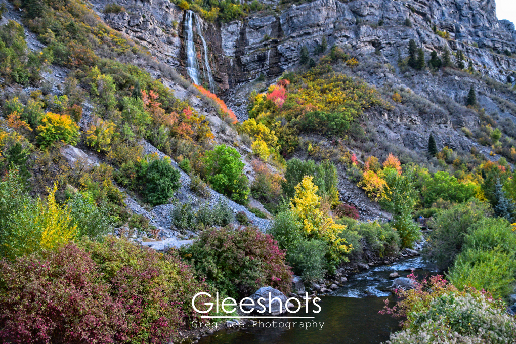 Bridal Veil Falls and Provo River, Fall Colors, Utah